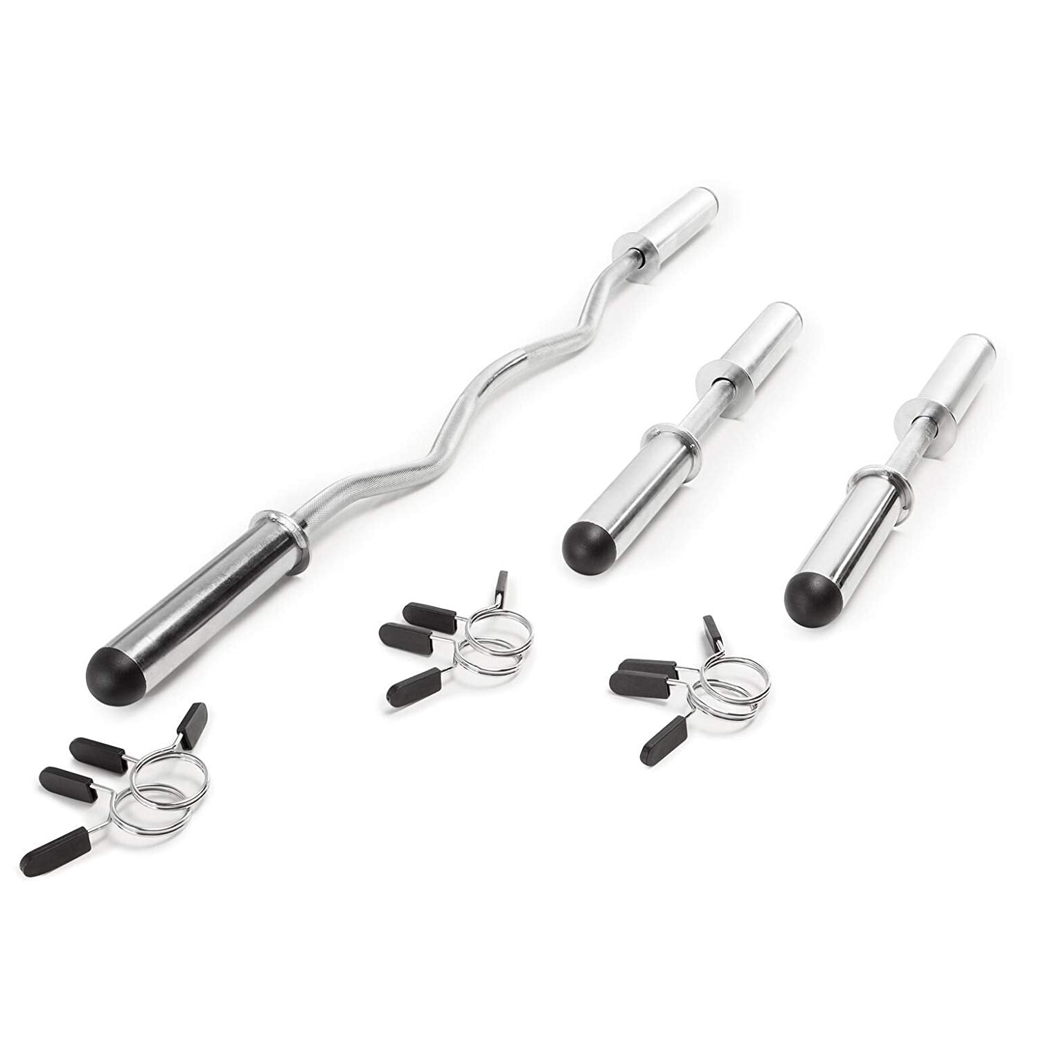 Olympic Hollow Bar Kit Chrome Curl Bar Dumbbell Handles